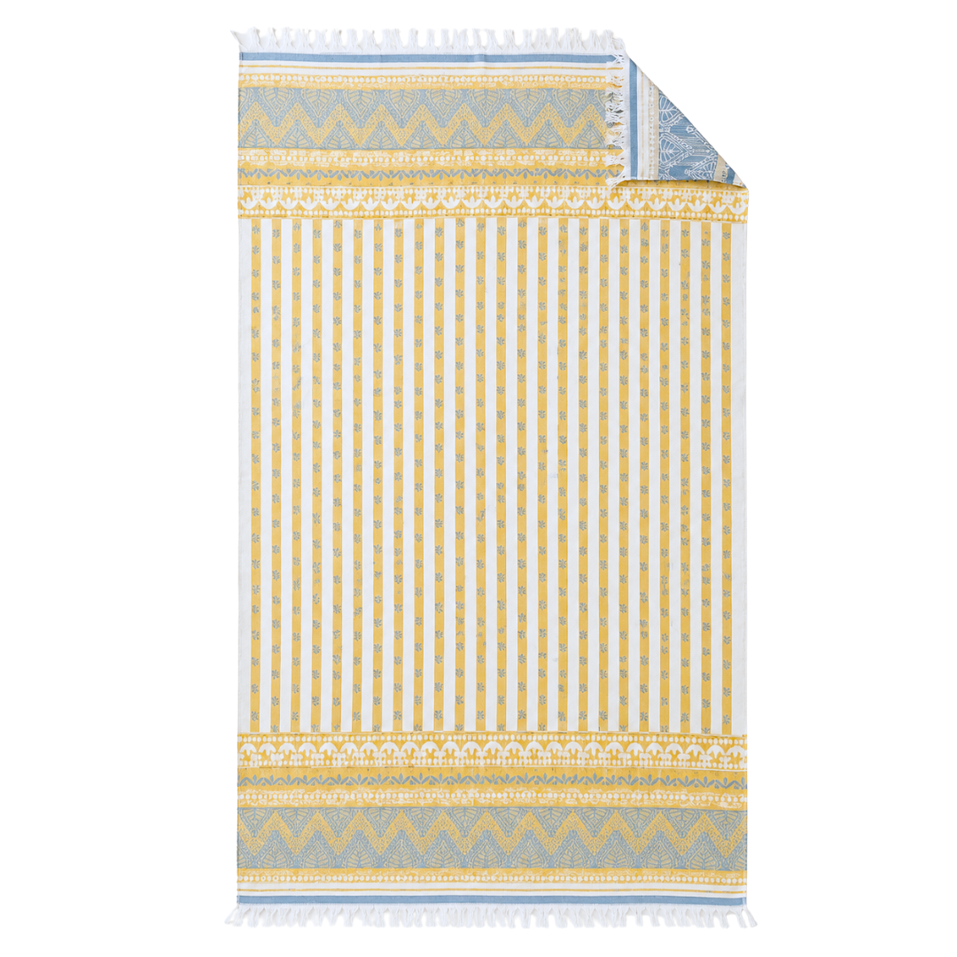 Stripe Throw Cotton Loincloth Smoked-White 100x170 cm