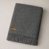 Woolmark Single Person Pure Wool Blanket Checked Mustard