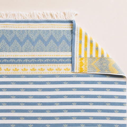 Stripe Throw Cotton Loincloth Smoked-White 100x170 cm
