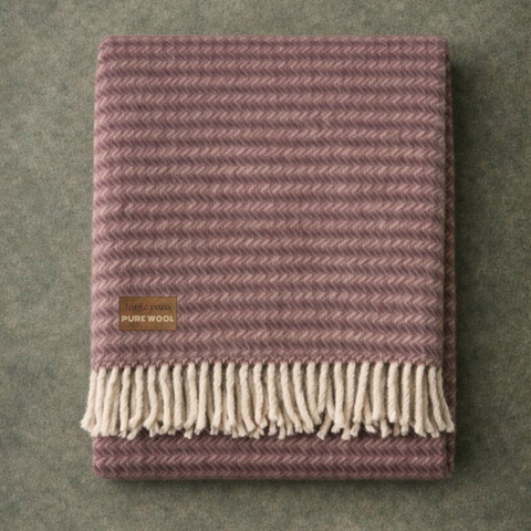 Woolmark Single Person Pure Wool Blanket Checked Mustard