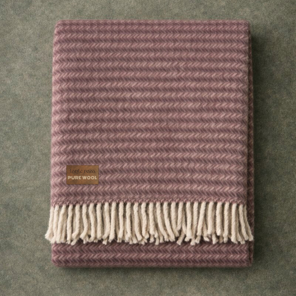 Woolmark Single Person Pure Wool Blanket Checked Mustard