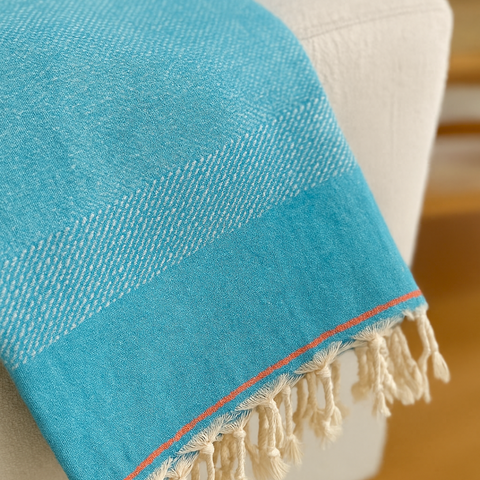 Alba 100% Cotton Throw Blanket 150x220 cm Yellow 