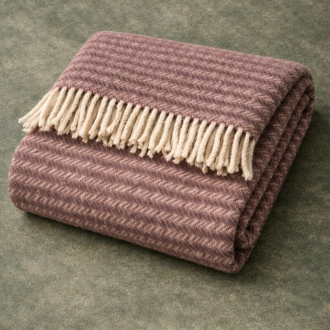 Woolmark Single Person Pure Wool Blanket Checked Mustard