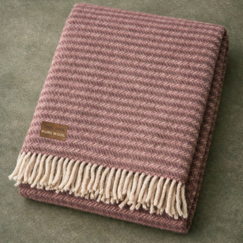 Woolmark Single Person Pure Wool Blanket Checked Mustard