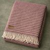 Woolmark Single Person Pure Wool Blanket Checked Mustard