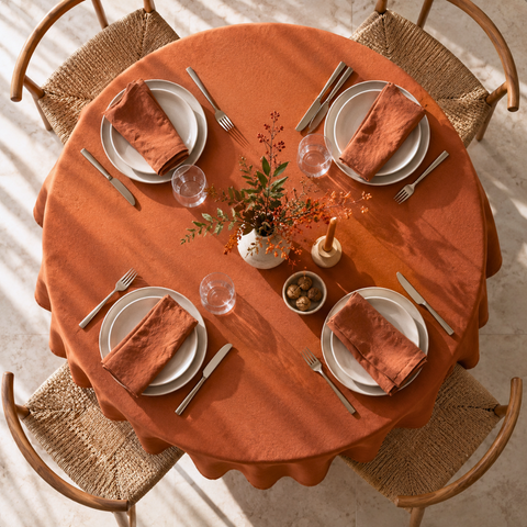 Genoa Woven Linen Stain Resistant Napkin Cinnamon (2 Pack)