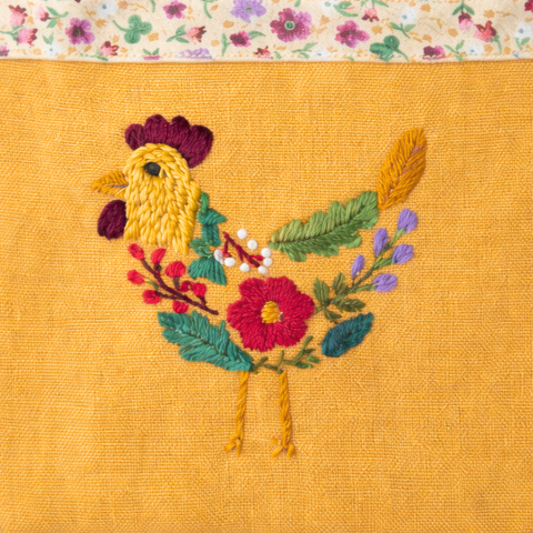Bread Design Woven Basket Rooster Pattern