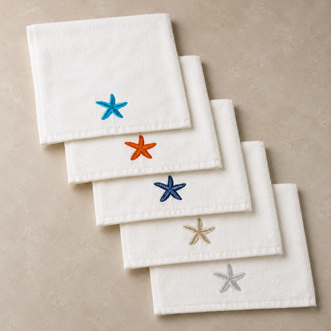 Leaf 100% Cotton Hand Towel 30x30 cm Powder