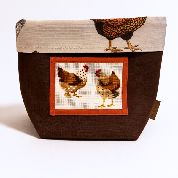 Bread Design Woven Basket Rooster Pattern