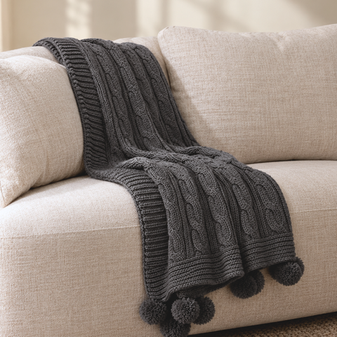 Nova Triko Throw Battaniye 130x150 cm Füme