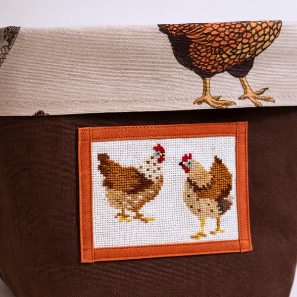 Bread Design Woven Basket Rooster Pattern