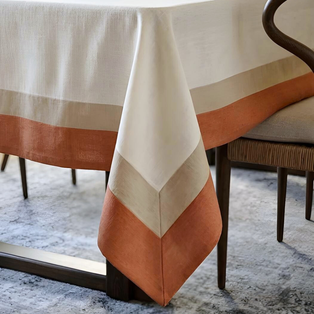 Genoa Woven Linen Stain Resistant Table Cloth White