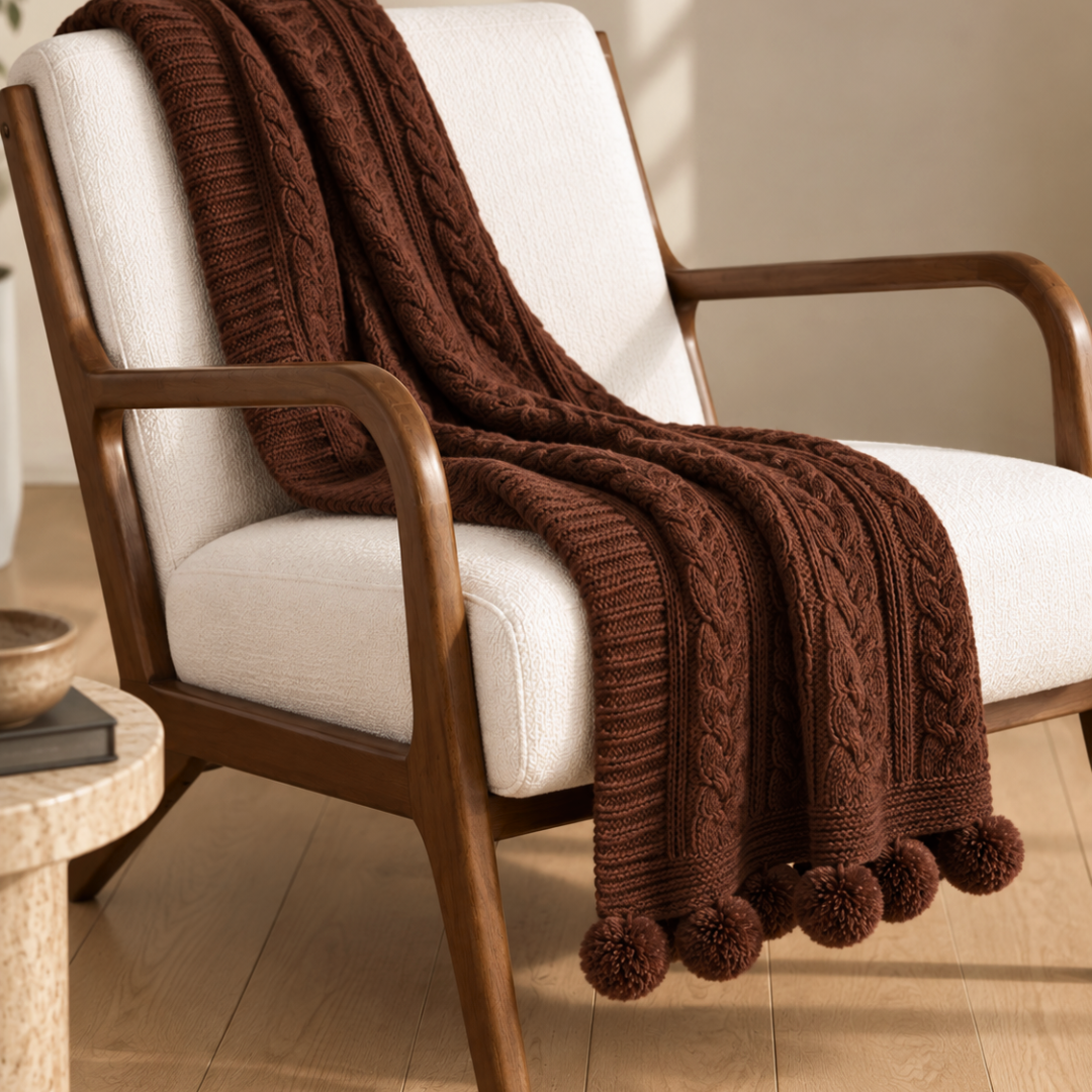 Nova Triko Throw Battaniye 130x150 cm Kahve