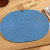 Syrax Oval Amerikan Servisi 30x50 cm Lacivert (2'li Set)