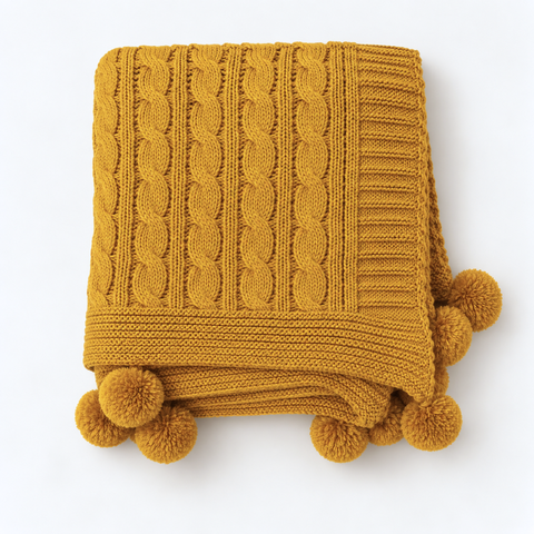 Nova Triko Throw Battaniye 130x150 cm Safran