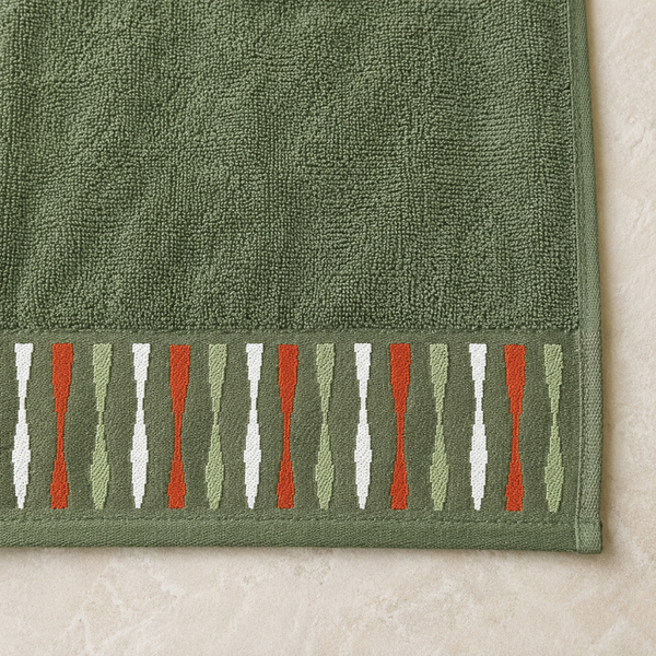 Khaki Bordür Kenarlı %100 Pamuk El Havlusu 40x60 cm