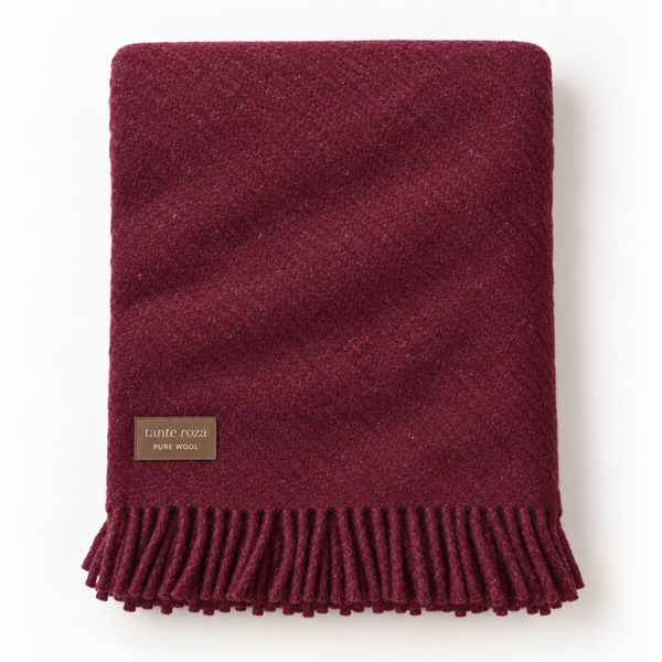 Woolmark Single Pure Wool Blanket Claret Red