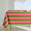 Check Woven Linen Stain Resistant Table Cloth Red