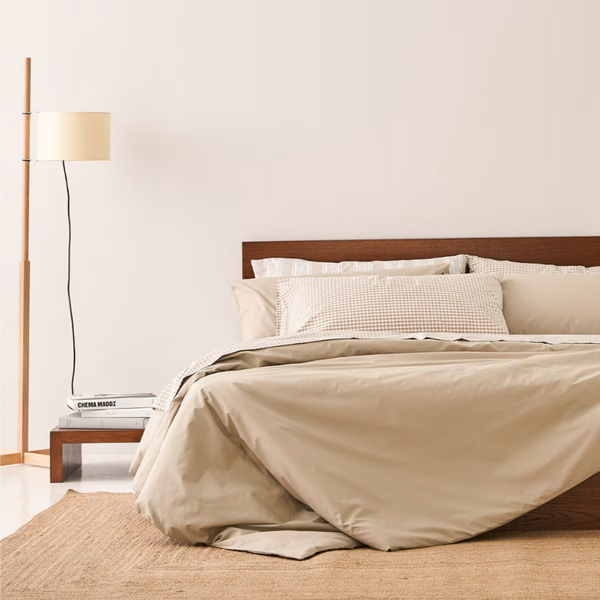 Carly %100 Pamuk Çift Kişilik Düz Nevresim Takımı 200x220 cm Kum Beji