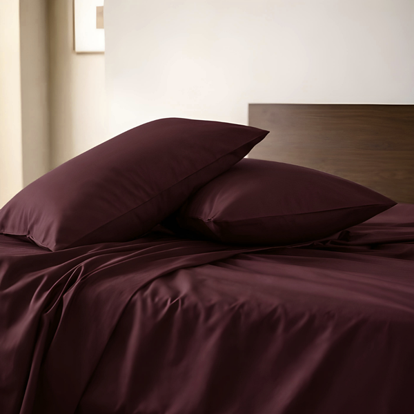 Clara Premium Pamuk Saten Çift Kişilik Nevresim Takımı 200x220 cm Vişne