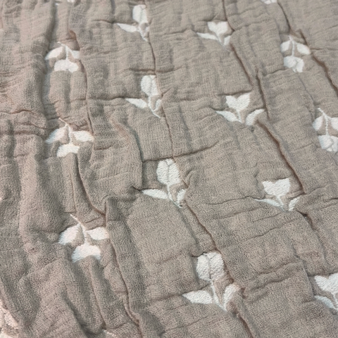 Anatolia Çift Kişilik İşlemeli Saf Pamuk Yatak Örtüsü 240x260 cm Bej