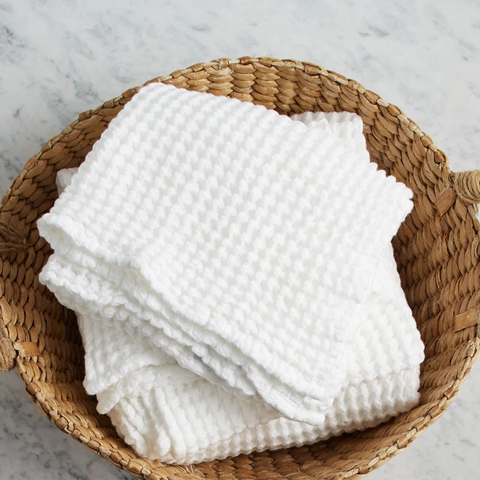Waffle 100% Cotton Face Towel 50x80 cm White