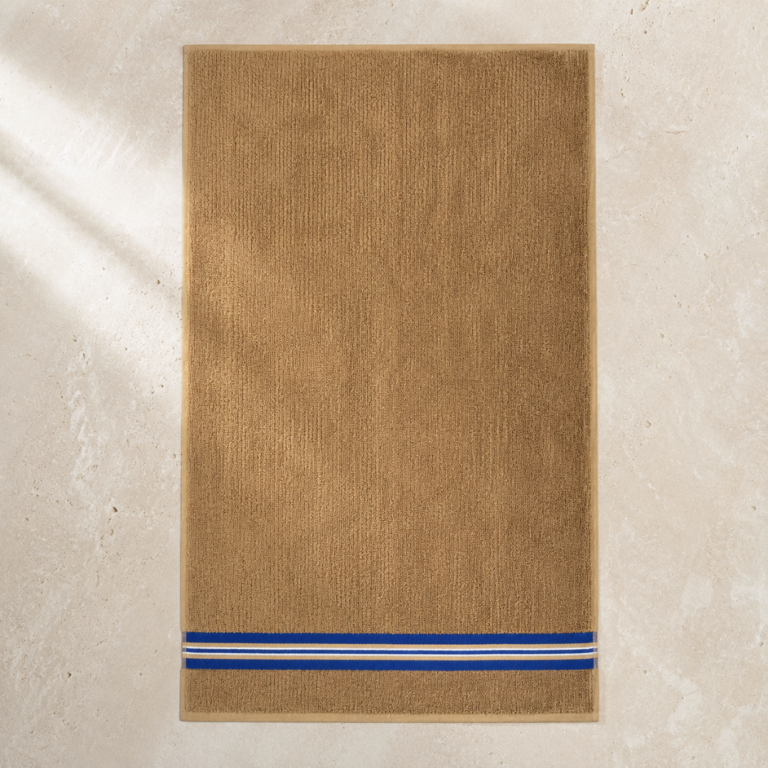Mistral %100 Pamuk Bordür Detaylı Banyo Havlusu 80x150 cm Karamel