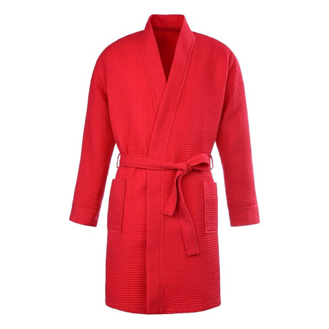 Waffle 100% Cotton Unisex Bathrobe Stone
