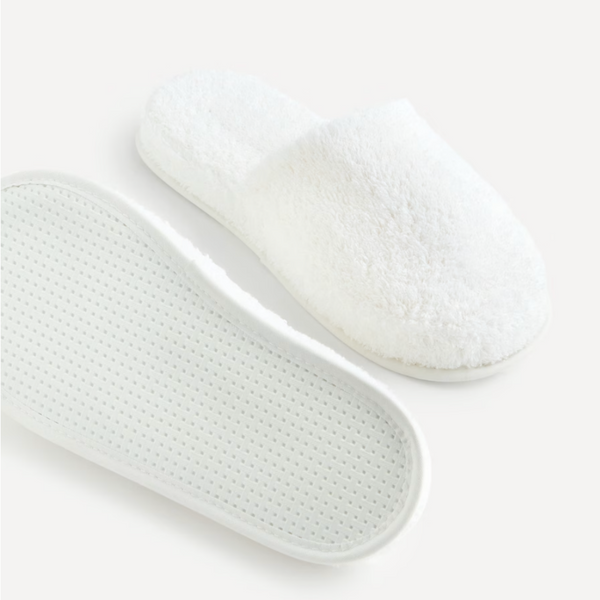Berlo Cotton Bath Slippers White