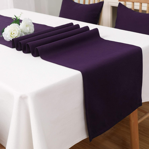 Genoa Woven Linen Stain Resistant Runner 50x150 cm Purple