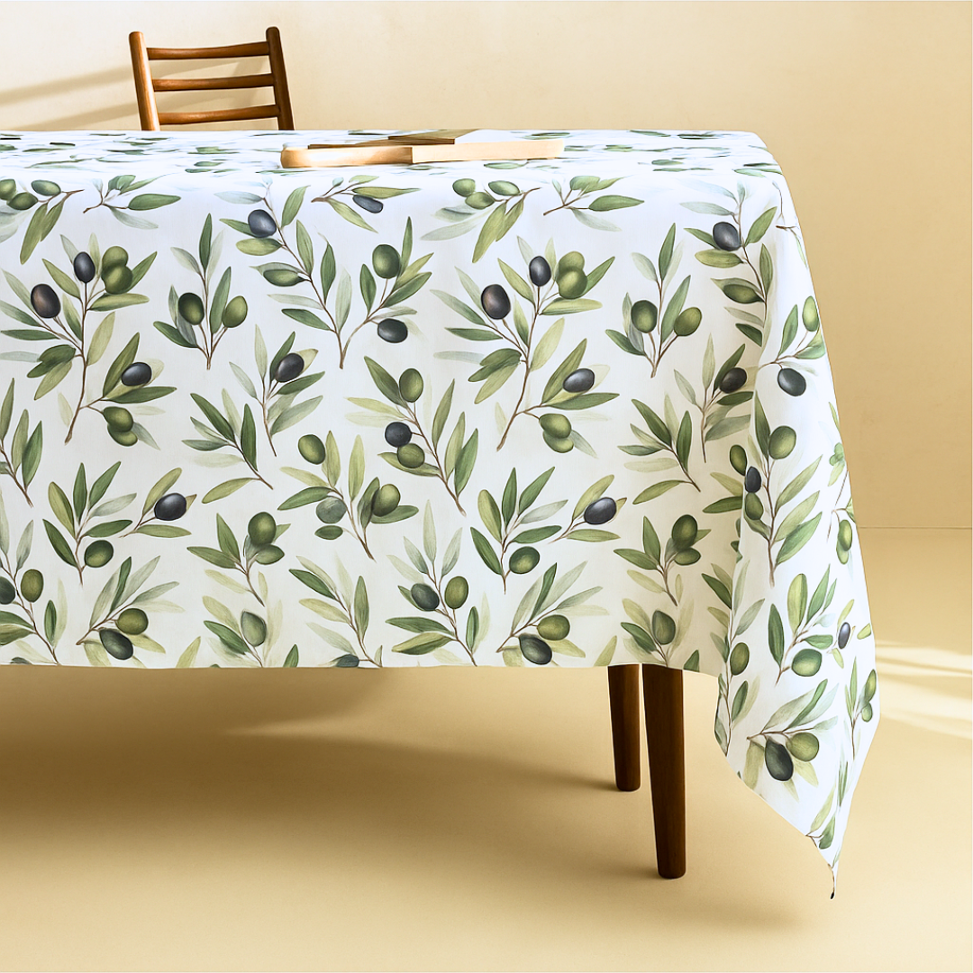 Lemon Woven Linen Stain Resistant Table Cloth