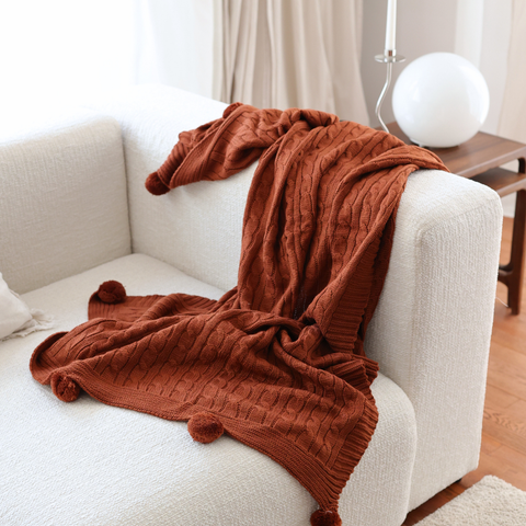 Nova Triko Throw Örtü 130x150 cm Tarçın