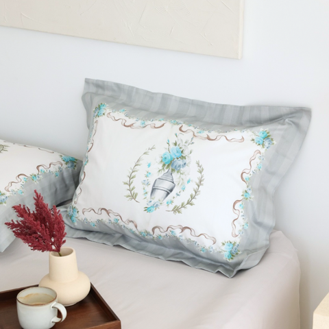 100% Cotton Satin Double Pillow Cover 50x70 cm Blue