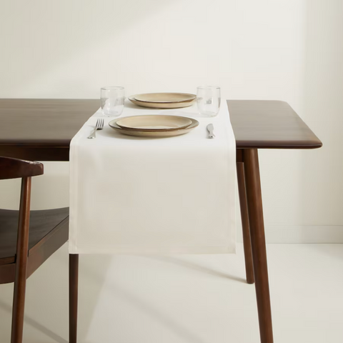 Genoa Woven Linen Stain Resistant Runner 50x150 cm Vanilla