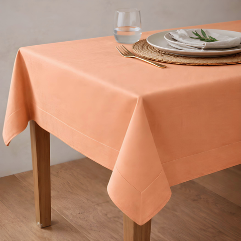 Genoa Woven Linen Stain Resistant Table Cloth White