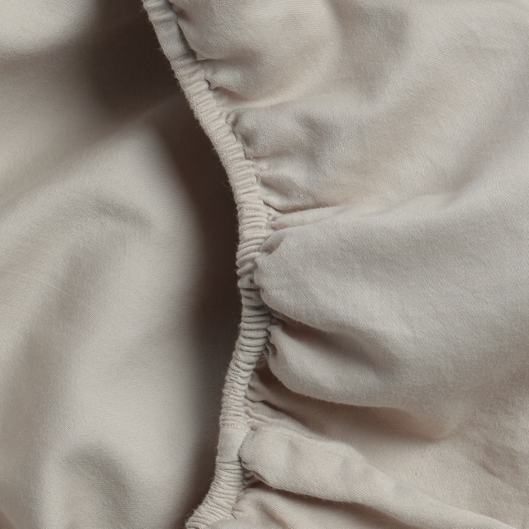 Stella 100% Cotton Ranforce Double Elastic Bed Sheet 160x200 cm Beige