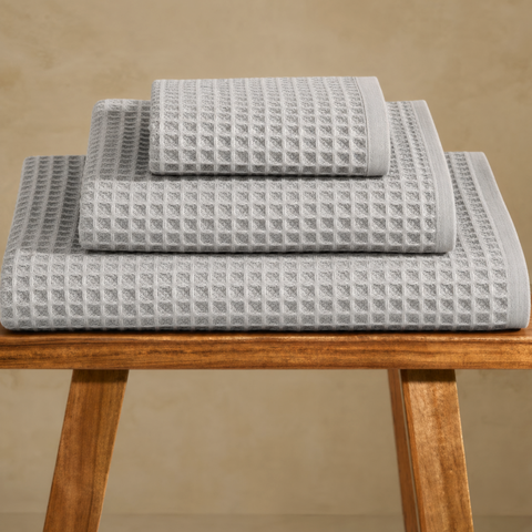 Waffle 100% Cotton Bath Towel 80x160 Ice Gray