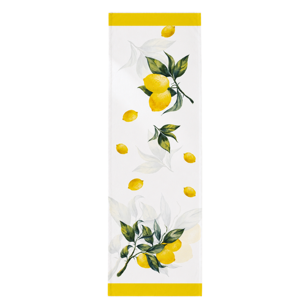Limon Dalı Leke Tutmaz Pamuk Runner 45x150 cm