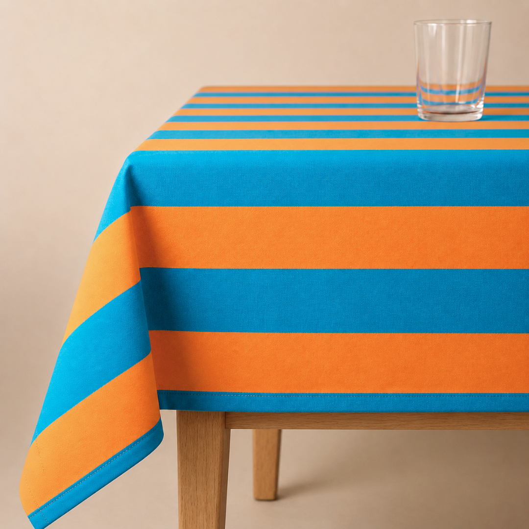 Check Woven Linen Stain Resistant Table Cloth Red
