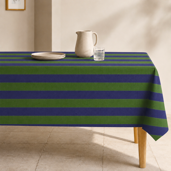 Check Woven Linen Stain Resistant Table Cloth Red