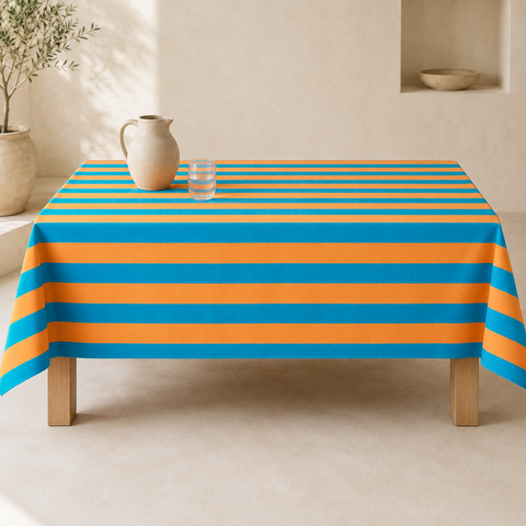 Check Woven Linen Stain Resistant Table Cloth Red