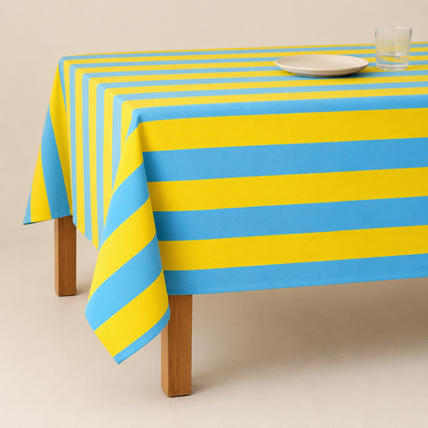 Check Woven Linen Stain Resistant Table Cloth Red