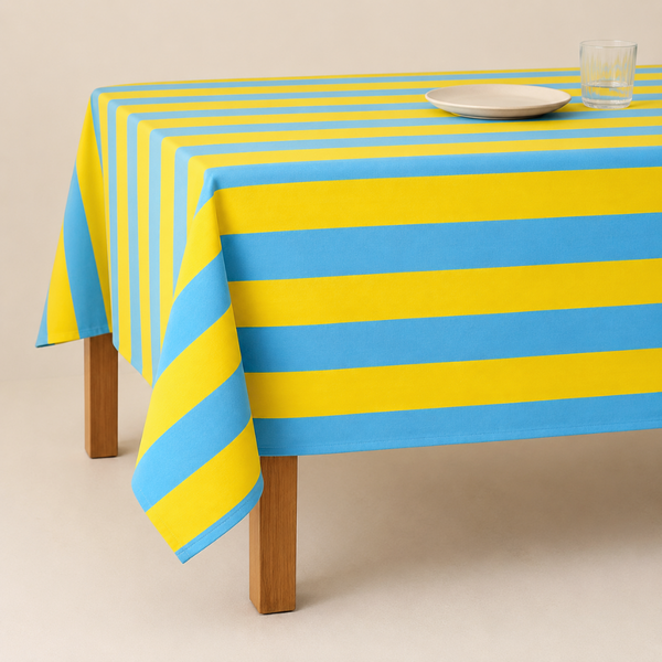 Check Woven Linen Stain Resistant Table Cloth Red
