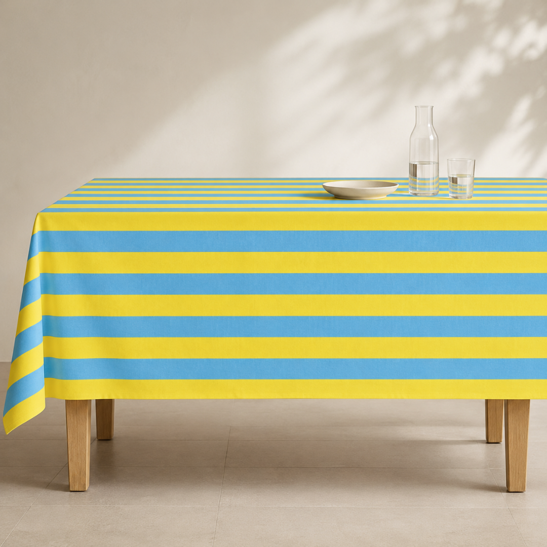 Check Woven Linen Stain Resistant Table Cloth Red
