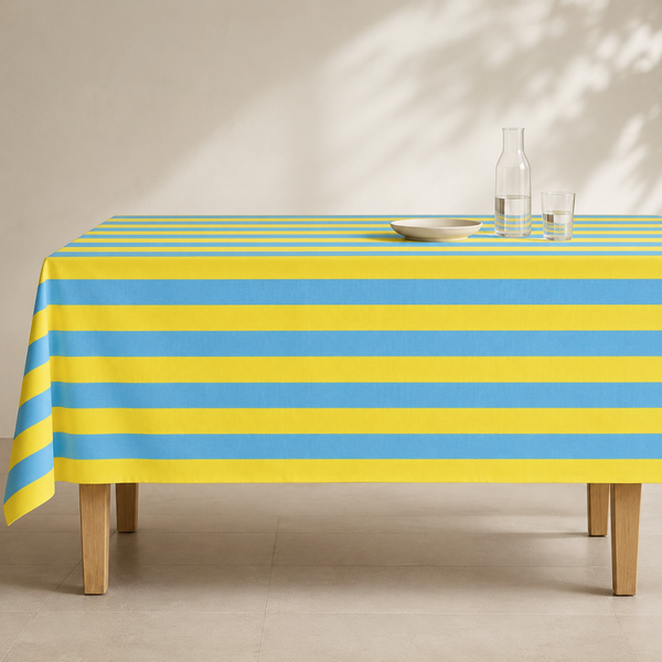 Check Woven Linen Stain Resistant Table Cloth Red