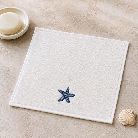 Leaf 100% Cotton Hand Towel 30x30 cm Powder