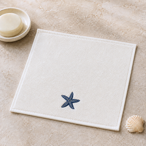 Leaf 100% Cotton Hand Towel 30x30 cm Powder