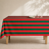 Check Woven Linen Stain Resistant Table Cloth Red