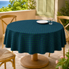 Genoa Woven Linen Stain Resistant Round Table Cloth White