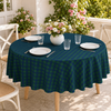 Check Woven Linen Stain Resistant Table Cloth Red